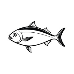 Hilsa, hilsha, ilisha design, labeled line art and linocut vector silhouette illustration.