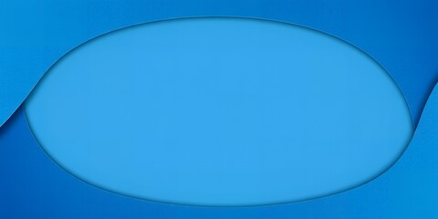 Abstract blue background with a cutout oval.