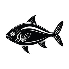 Hilsa, hilsha, ilisha design, labeled line art and linocut vector silhouette illustration.