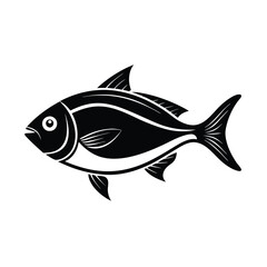 Hilsa, hilsha, ilisha design, labeled line art and linocut vector silhouette illustration.