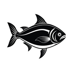 Hilsa, hilsha, ilisha design, labeled line art and linocut vector silhouette illustration.