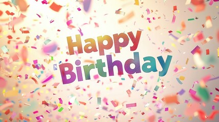 Celebration event happy birthday party colorful confetti background digital graphic design festive atmosphere eye-catching viewpoint joyful concept for memorable occasions