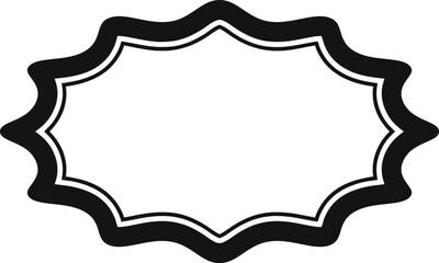 Wavy edged sunburst shape blank retro vintage badge icon