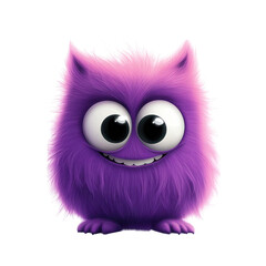 Fototapeta premium Anthropomorphic Purple Creature with Big Ears and Spectacles Digital Illustration