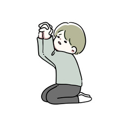 願い事をしている男性のイラスト
