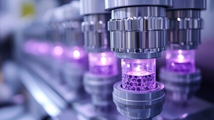 Close-up view of a microdermabrasion device in action at a skincare clinic