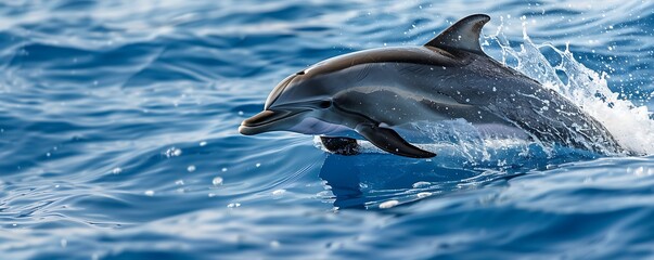 Dolphin Leaping Out of Water with Splash