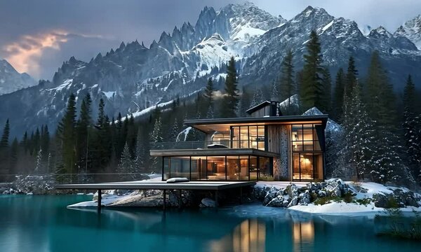 mountain hut in the mountains