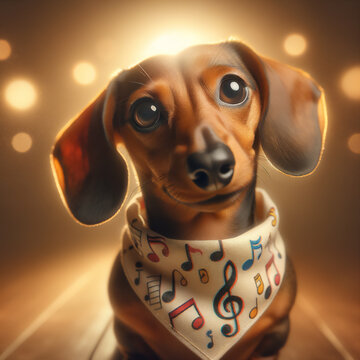 Music loving dachshund