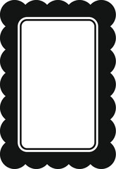 Rectangular frame with a wavy black border, ideal for adding a touch of elegance to designs