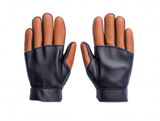 Waterproof Work Gloves Close-up with Glossy Finish and Distinctive Brown Tips on Hands-Free Display