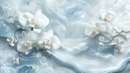 
Traditional Chinese jade carving orchid illustration poster background
