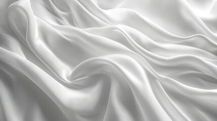 Fototapeta premium Elegant White Fabric with Smooth Folds