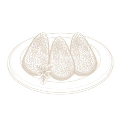 Vector Illustration Logo line art Arancini Sicilian