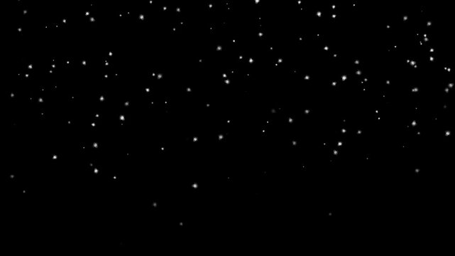 Snowfall seamless loop video isolated on black. Alpha channel or PNG available with Screen or Add transparency mode.