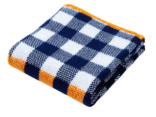 Cozy Blue Plaid Blanket Roll, Traditional Pattern Textile, Soft Focus Image for Home Decor