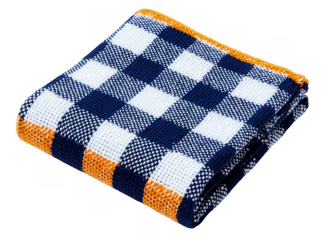 Cozy Blue Plaid Blanket Roll, Traditional Pattern Textile, Soft Focus Image for Home Decor