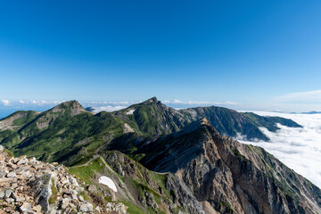 Fototapeta premium 夏空の白馬三山