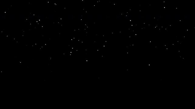 Realistic snow fall seamless loop animation. Falling snowflakes isolated on black background. Available alpha channel in 2160 resolution. Stock video animation