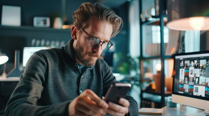 Professional in Modern Office Engaged in Charity Video Call with Live Stream and Donation Features