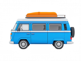 Colorful Surfing Van Road Trip Adventure Landscape