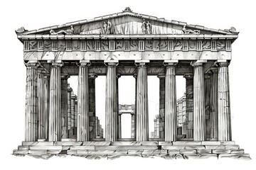 Obraz premium An architectural drawing of an elegant Art building