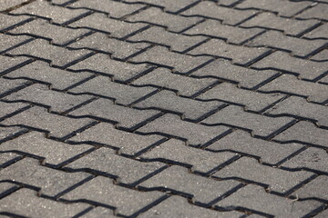 gray concrete interlocking paver stones