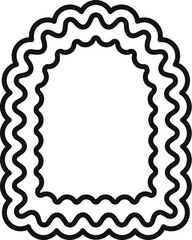 Rectangular frame with wavy border, creating a decorative and elegant design