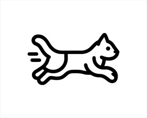Minimal thin line cat logo vector template. Outline cat icon symbol vector illustration.