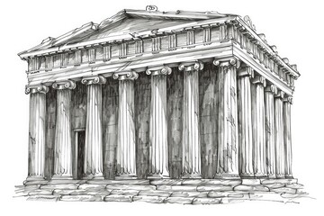 Obraz premium An architectural drawing of an elegant Art building