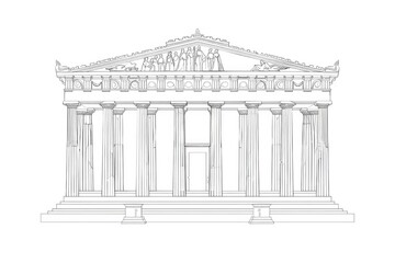 Obraz premium An architectural drawing of an elegant Art building