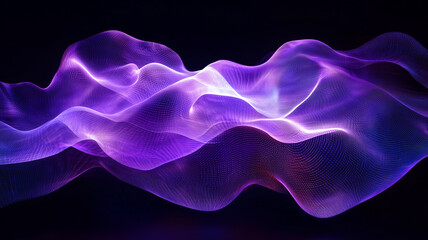 Futuristic Neon Purple Waves for Texture and Banner Design 