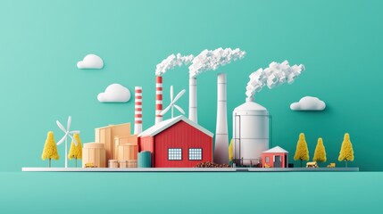 Harnessing biomass for sustainable energy visual diagram of renewable systems in industrial settings
