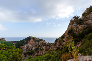 A breathtaking view of a rugged Mediterranean coastline