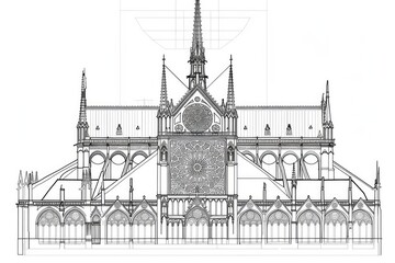 An architectural drawing of an elegant Art building