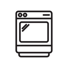 oven food icon line vector design template in trendy style