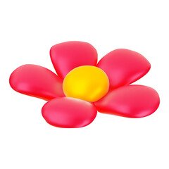 3d vector illustration simple design element flower bud chamomile