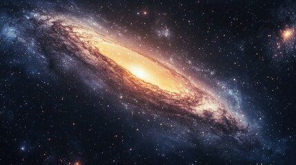 Fototapeta premium Stunning Cosmic View of a Spiral Galaxy Surrounded by a Sea of Stars with Vibrant Colors and Celestial Beauty Captured in Deep Space Photography