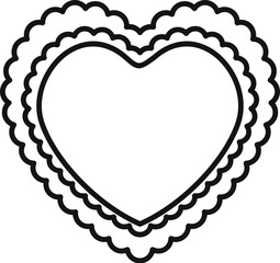 Elegant heart shaped frame featuring a double wavy border adds a touch of romance and vintage charm