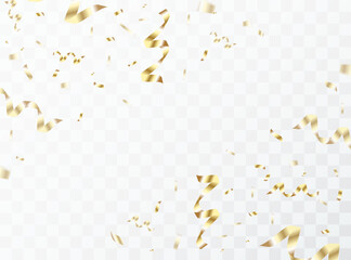 Celebration background with golden confetti vector illustration.
