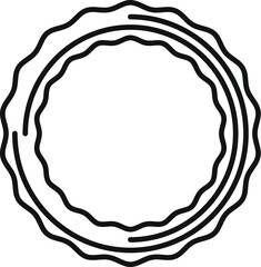Two wavy concentric circles creating a decorative frame, ideal for labels, logos or emblems