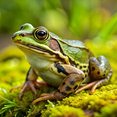 Fototapeta premium common european frog or edible frog rana kl esc
