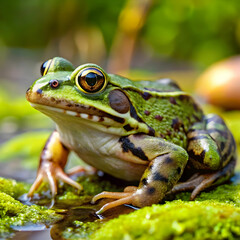 Fototapeta premium common european frog or edible frog rana kl esc