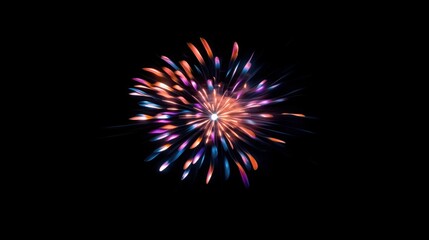 Colorful fireworks display on a dark black background, leaving room for text in the center.