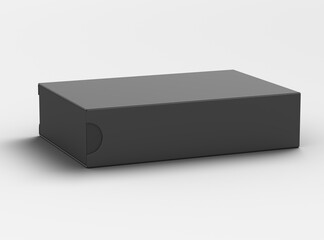 Fototapeta premium Render of a rectangular sliding drawer box on a light background