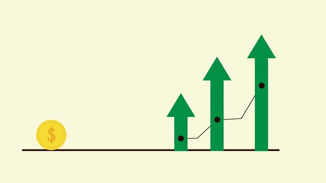 Animated dollar coin try to ruin graphic. Economic crisis concept