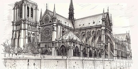 An architectural drawing of an elegant Art building