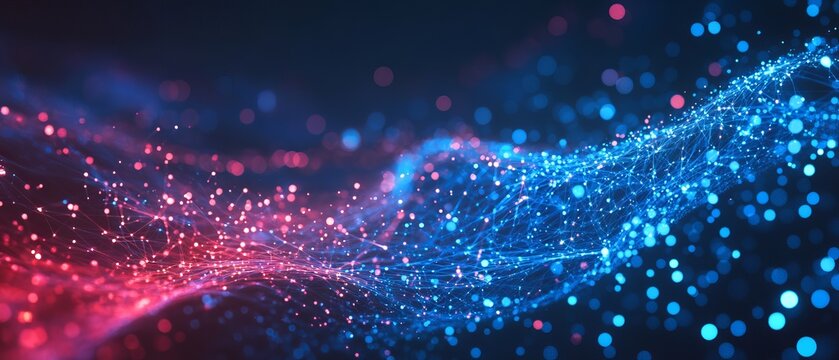 Abstract technology and big data visualization background featuring digital networks, data streams, and futuristic analytics concepts