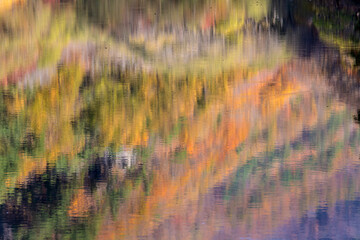 mountain reflection on the lake in autumn