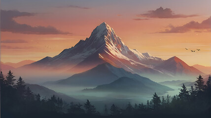 sunrise in the mountains